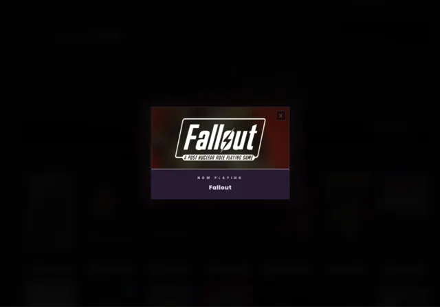 A small Now Playing card confirming that Fallout has launched